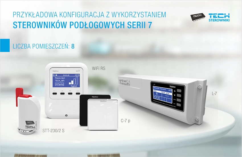 Przykładowa konfiguracja z wykorzystaniem sterownik&oacute;w podłogowych serii 7